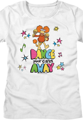 Womens Dance Your Cares Away Colorful Shapes Fraggle Rock Shirt