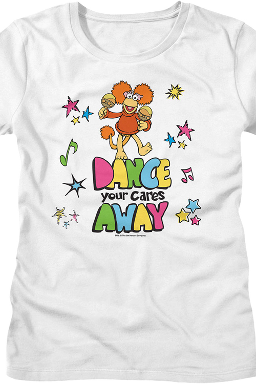 Womens Dance Your Cares Away Colorful Shapes Fraggle Rock Shirt