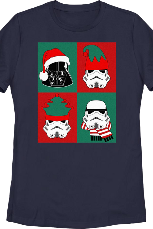 Womens Darth Vader & Stormtroopers Christmas Collage Star Wars Shirt