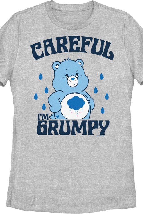 Womens Grumpy Bear Careful Warning Care Bears Shirt