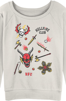 Womens Hellfire Club Collage Stranger Things Sweatshirt