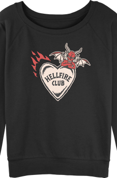 Womens Hellfire Club Heart Stranger Things Sweatshirt