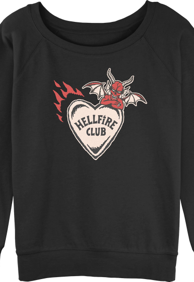 Womens Hellfire Club Heart Stranger Things Sweatshirt