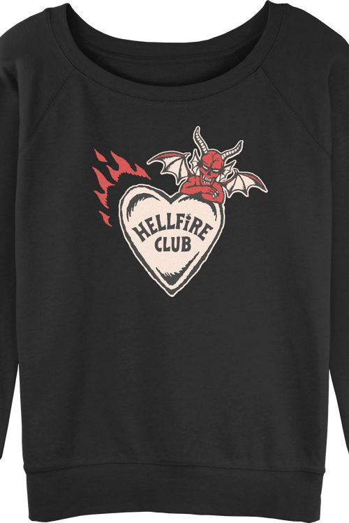 Womens Hellfire Club Heart Stranger Things Sweatshirt