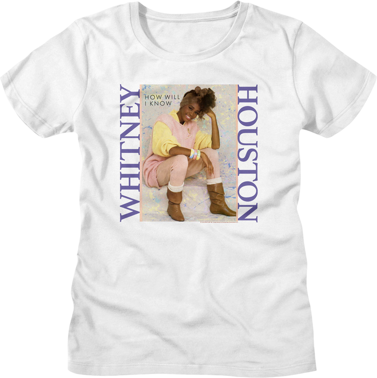 Womens How Will I Know Single Cover Whitney Houston Shirt