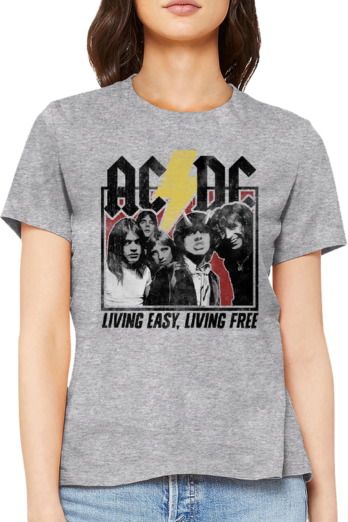 Womens Living Easy Living Free ACDC Shirt