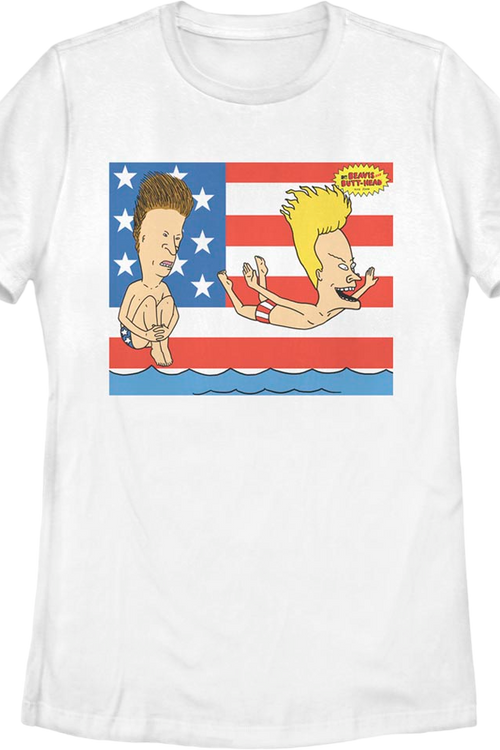 Womens Patriotic Splash Beavis And Butt-Head Shirt