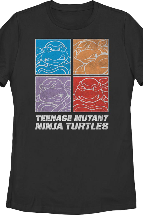 Womens Square Outlines Teenage Mutant Ninja Turtles Shirt