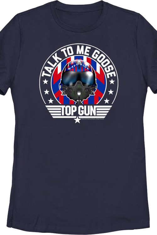 Womens Talk To Me Goose Helmet Top Gun Shirt