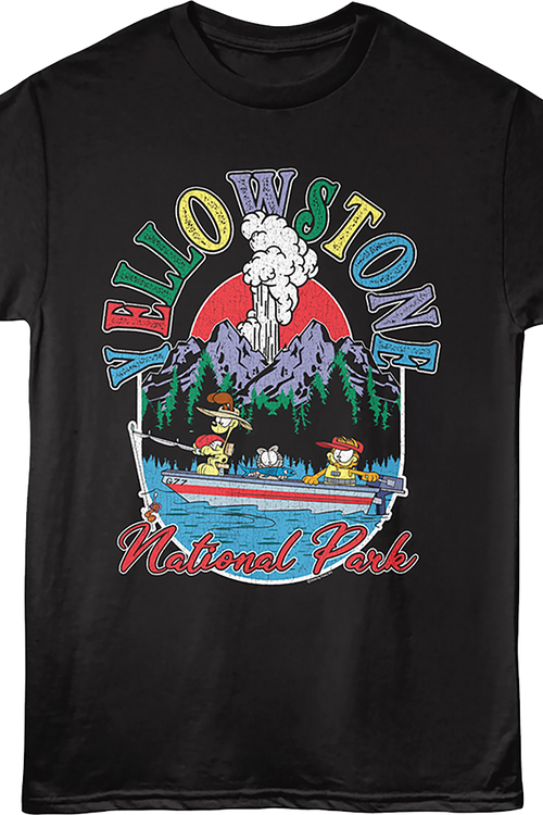 Yellowstone National Park Fishing Garfield T-Shirt