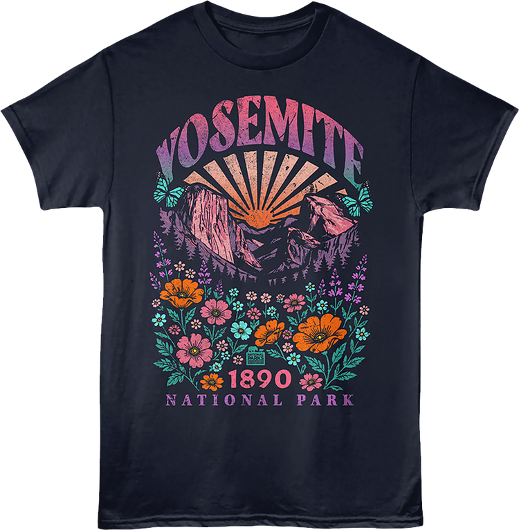 Floral Yosemite National Park T-Shirt