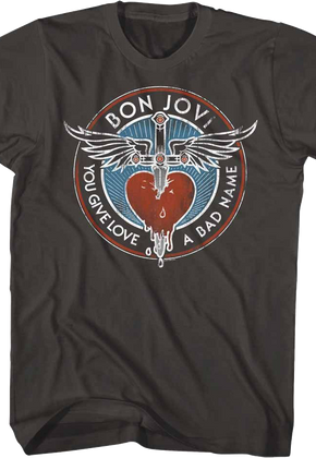 You Give Love A Bad Name Circle Bon Jovi T-Shirt