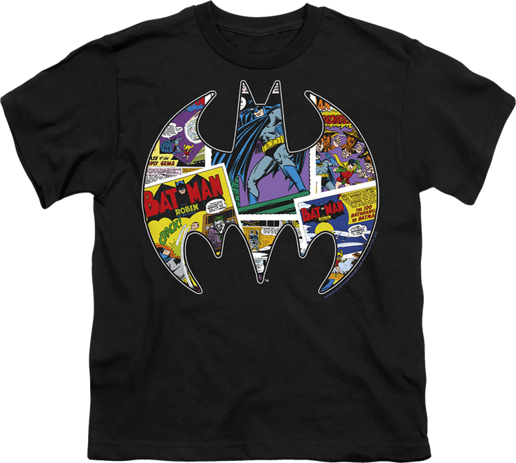 Youth Batman Logo Collage DC Comics Shirt
