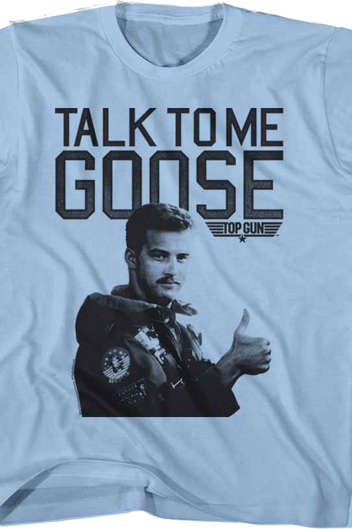 Youth Blue Talk To Me Goose Top Gun Shirt