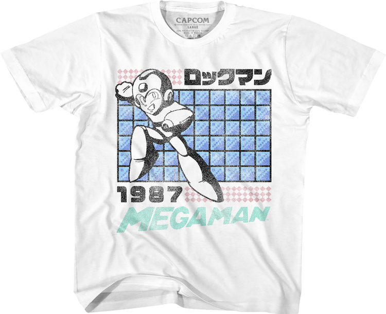 Youth Distressed Mega Man Shirt