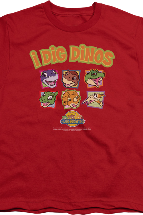 Youth I Dig Dinos Land Before Time Shirt