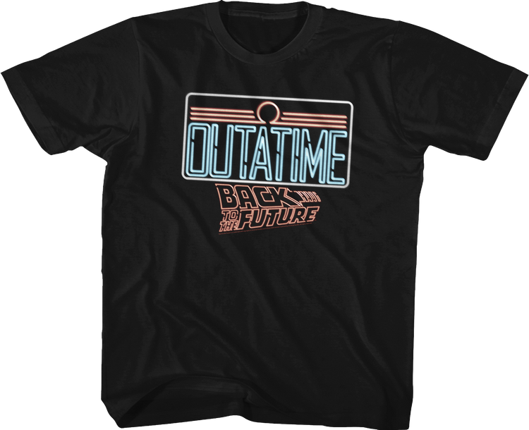 Youth Neon License Plate Back To The Future Shirt