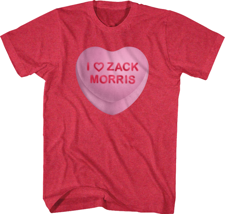 Zack Morris Candy Heart Saved By The Bell T-Shirt
