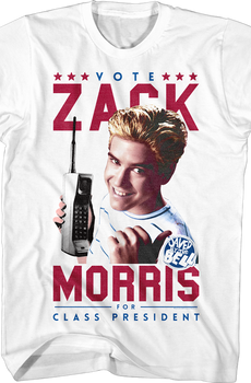 Zack Morris For Class President Saved By The Bell T-Shirt