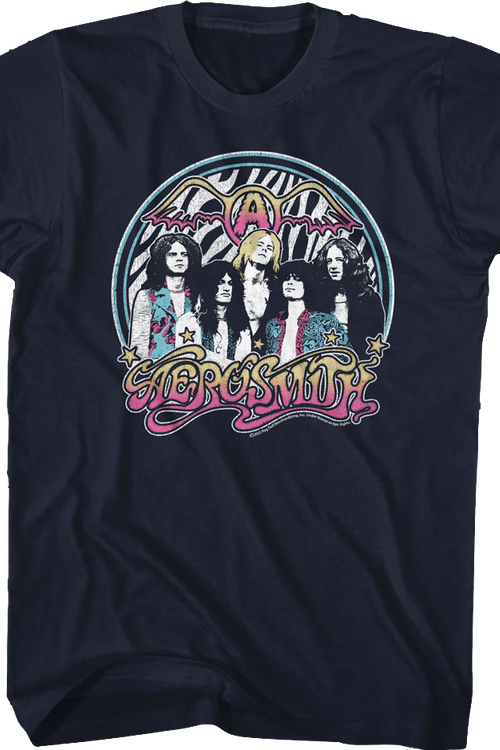 Zebra Print Group Photo Aerosmith T-Shirt
