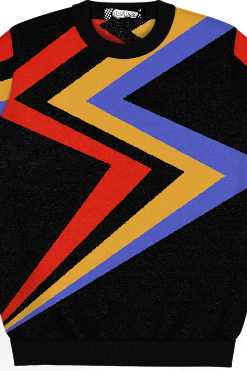 Ziggy Bolt Design Knitted Sweater