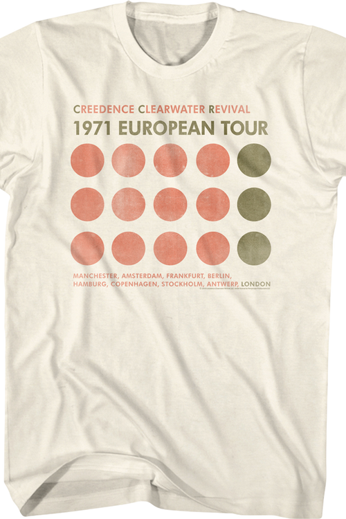 1971 European Tour Creedence Clearwater Revival T-Shirt