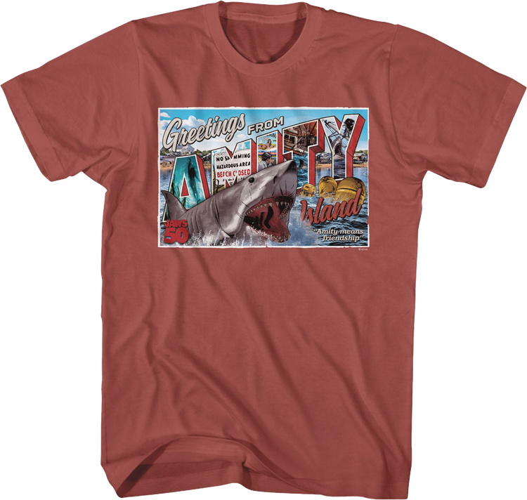 50th Anniversary Postcard Jaws T-Shirt