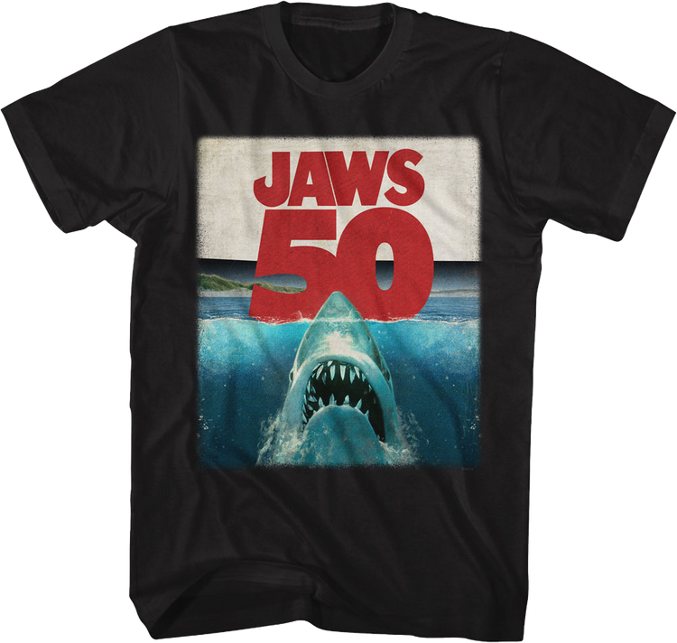 50th Anniversary Poster Jaws T-Shirt