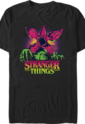 8-Bit Demogorgon & Logo Stranger Things T-Shirt