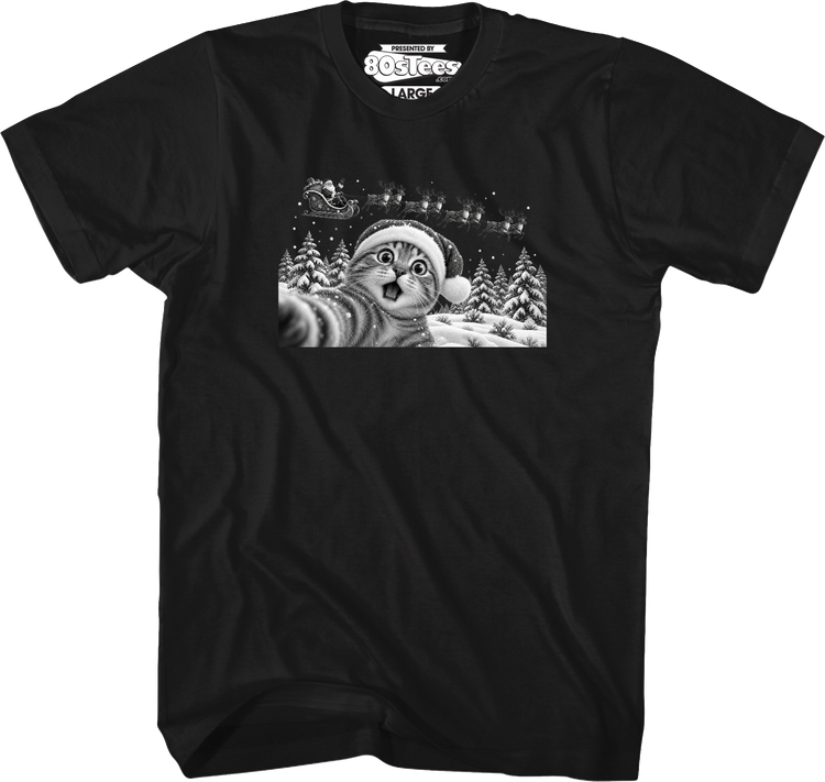 Santa Cat Photo T-Shirt