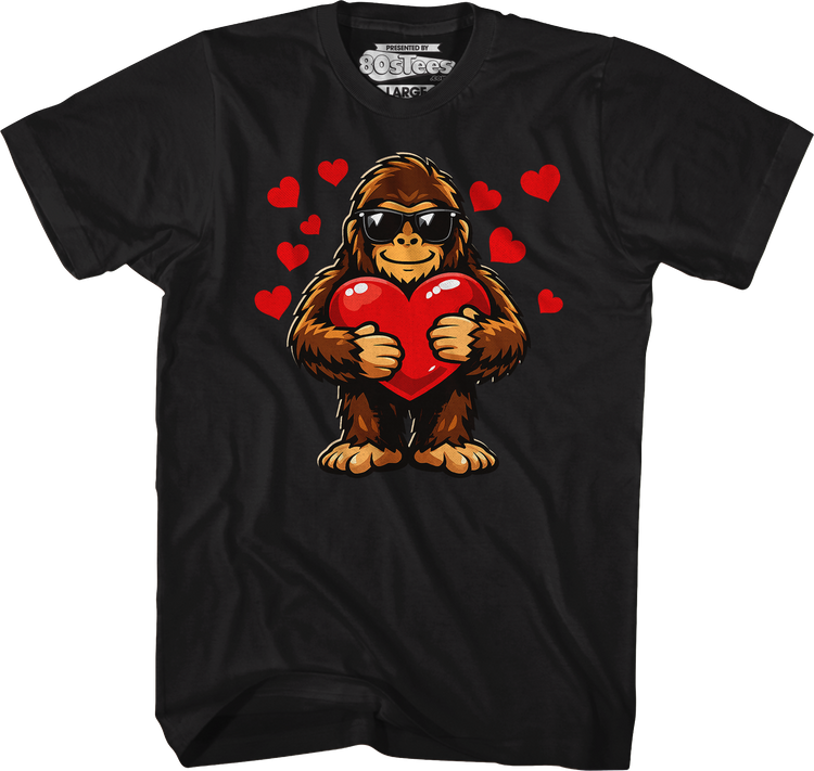 Bigfoot Valentine's Day Heart T-Shirt