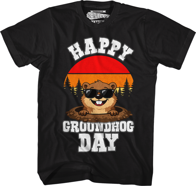 Retro Happy Groundhog Day T-Shirt