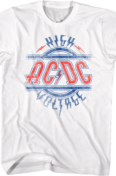 Red White And Blue High Voltage Logo ACDC T-Shirt
