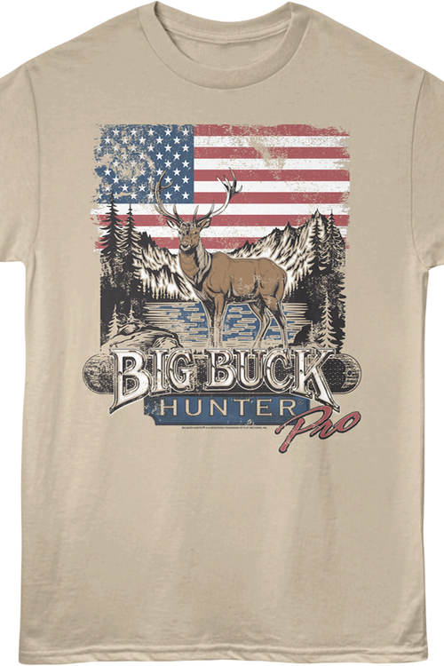 American Flag Big Buck Hunter T-Shirt