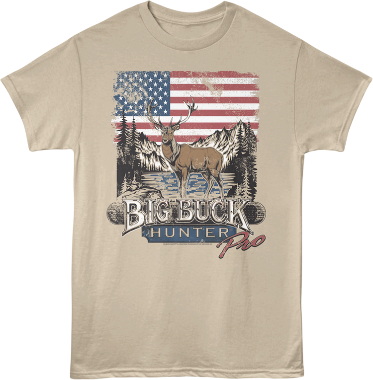 American Flag Big Buck Hunter T-Shirt