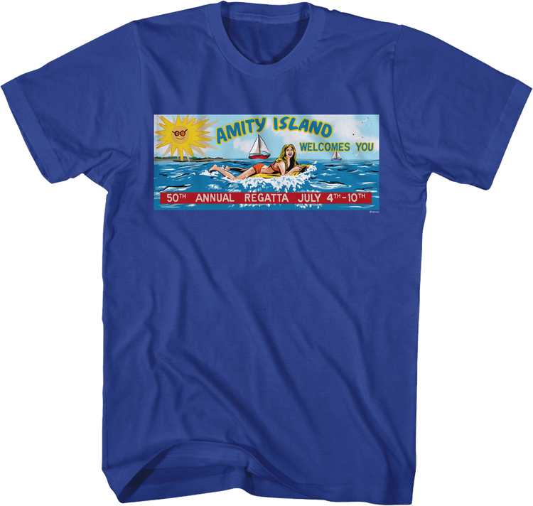 Amity Island 50th Annual Regatta Billboard Jaws T-Shirt