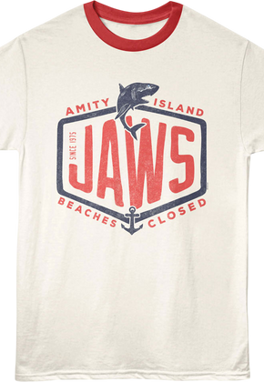 Amity Island Beaches Closed Jaws Ringer Shirt