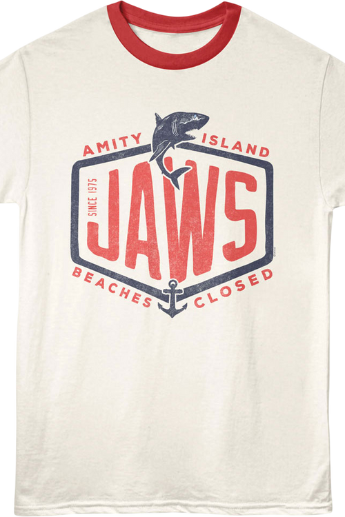 Amity Island Beaches Closed Jaws Ringer Shirt