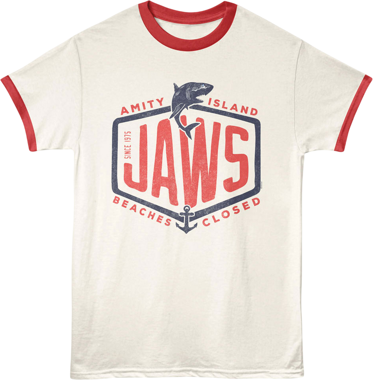 Amity Island Beaches Closed Jaws Ringer Shirt