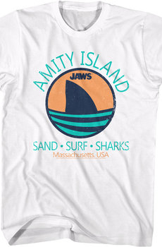 Amity Island Sand Surf Sharks Jaws T-Shirt