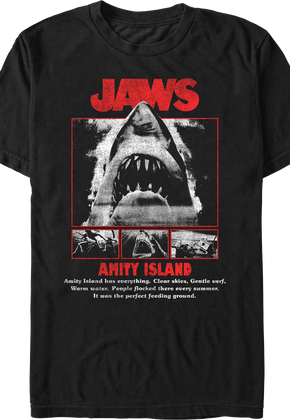 Amity Island Shark Collage Jaws T-Shirt
