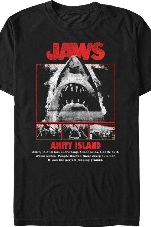 Amity Island Shark Collage Jaws T-Shirt