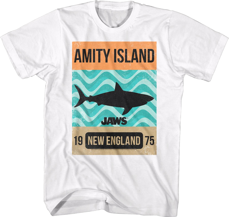 Amity Island Shark Waves Jaws T-Shirt