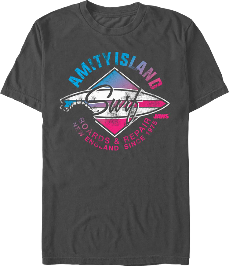 Amity Island Surf Board Repair Jaws T-Shirt