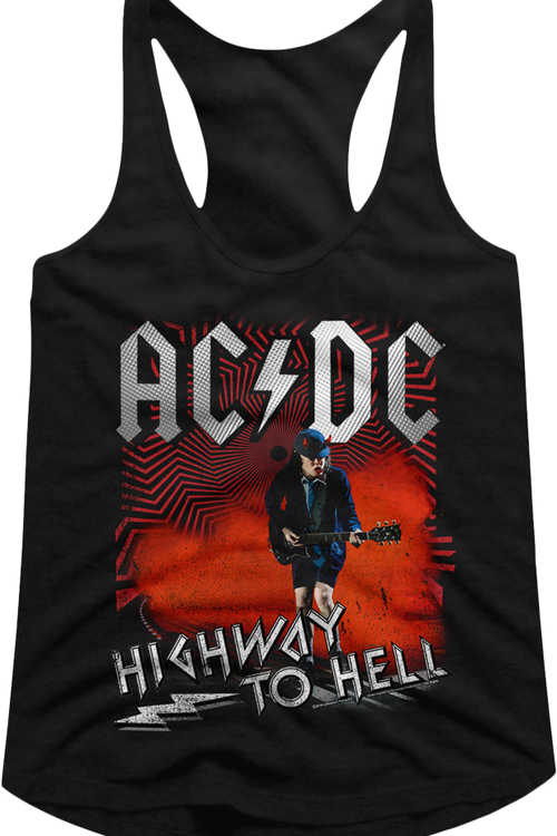 Ladies Angus Young Highway To Hell ACDC Racerback Tank Top