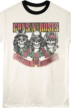 Appetite For Destruction Skulls & Banner Guns N' Roses Ringer Shirt