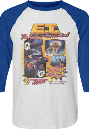 Arcade Game E.T. The Extra-Terrestrial Raglan Baseball Shirt