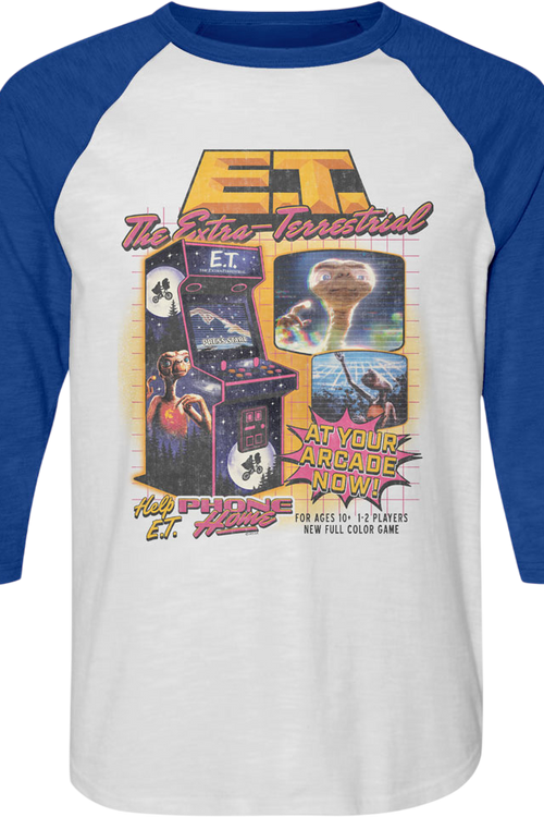 Arcade Game E.T. The Extra-Terrestrial Raglan Baseball Shirt