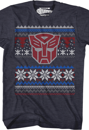 Autobot Faux Ugly Christmas Sweater Transformers T-Shirt