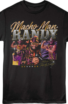 Autograph Collage Macho Man Randy Savage T-Shirt